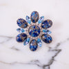 Vintage Blue and Gold Statement Brooch by Unsigned Beauty - Vintage Meet Modern Vintage Jewelry - Chicago, Illinois - #oldhollywoodglamour #vintagemeetmodern #designervintage #jewelrybox #antiquejewelry #vintagejewelry