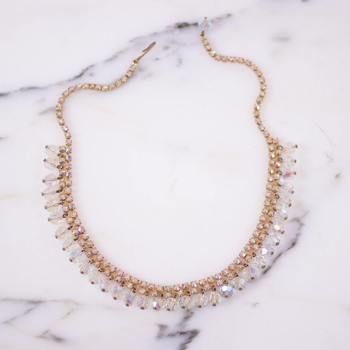 Vintage Aurora Borealis Cha Cha Bead Necklace