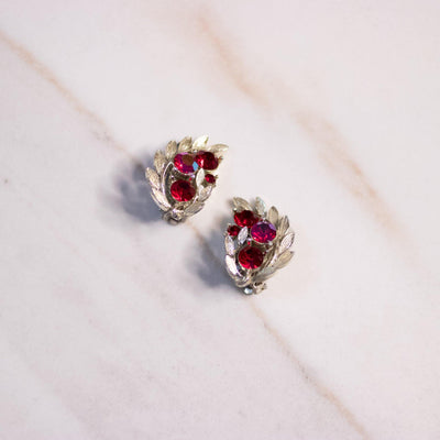 Vintage Red Rhinestone Lisner Earrings by Lisner - Vintage Meet Modern Vintage Jewelry - Chicago, Illinois - #oldhollywoodglamour #vintagemeetmodern #designervintage #jewelrybox #antiquejewelry #vintagejewelry