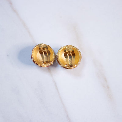 Vintage Geoffrey Beene Orange Statement Earrings with Diamante Pave Rhinestones by Geoffrey Beene - Vintage Meet Modern Vintage Jewelry - Chicago, Illinois - #oldhollywoodglamour #vintagemeetmodern #designervintage #jewelrybox #antiquejewelry #vintagejewelry