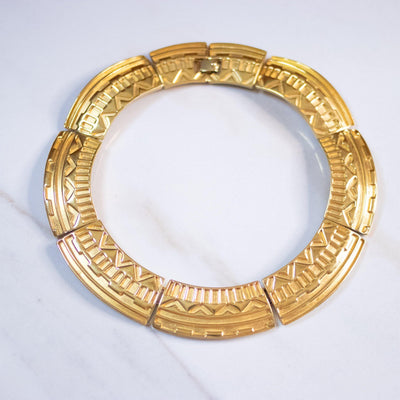 Vintage Monet Gold Collar Necklace by Monet - Vintage Meet Modern Vintage Jewelry - Chicago, Illinois - #oldhollywoodglamour #vintagemeetmodern #designervintage #jewelrybox #antiquejewelry #vintagejewelry