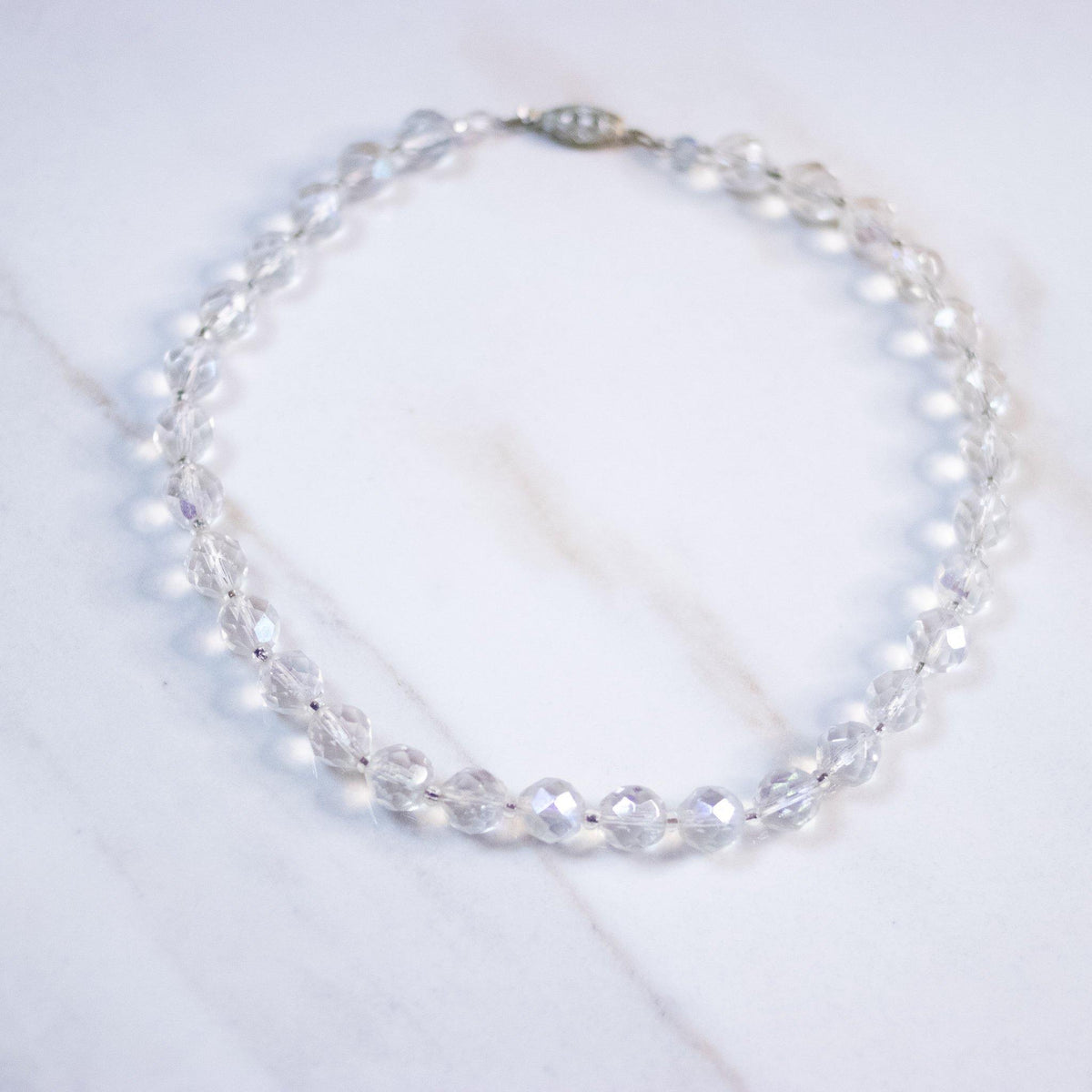 Vintage Single Strand Aurora Borealis Beaded Necklace