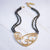 Rare Yves Saint Laurent Gold and Gunmetal Modernist Statement Necklace, Signed Number