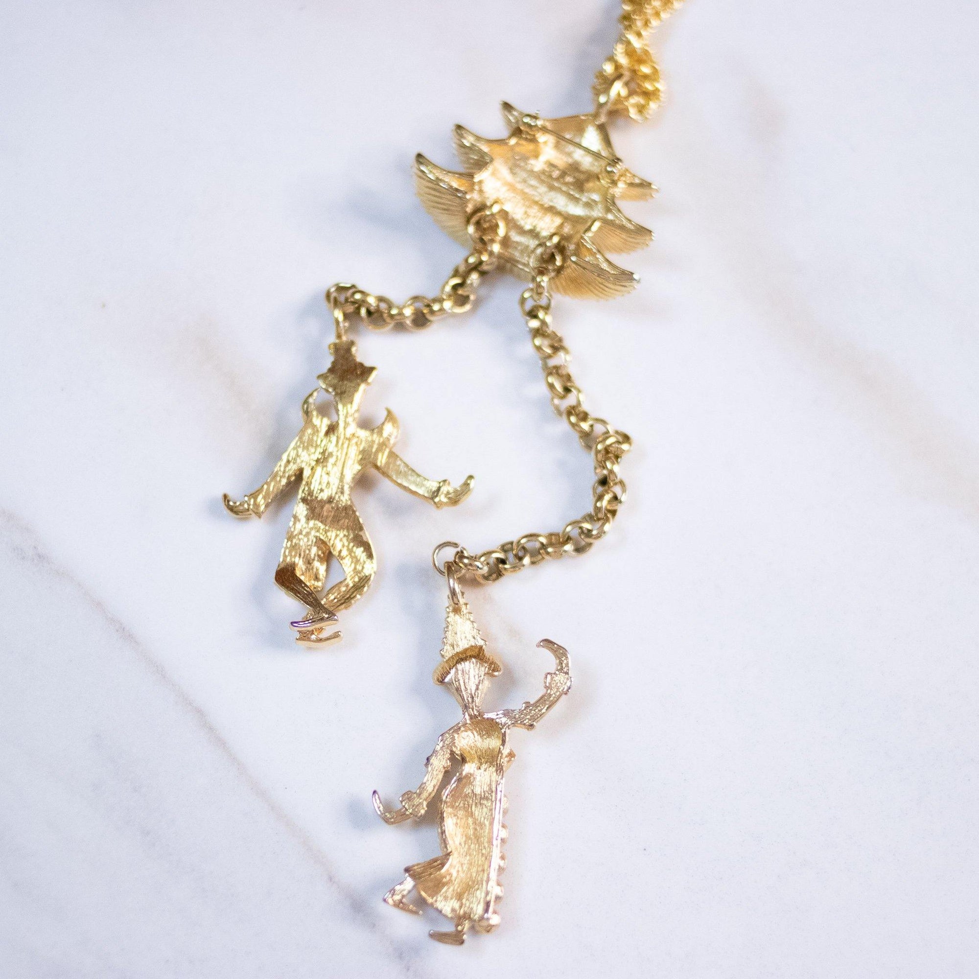 Vintage Kenneth Jay Lane Thai Dancer with Pagoda Necklace/Brooch by Kenneth Jay Lane - Vintage Meet Modern Vintage Jewelry - Chicago, Illinois - #oldhollywoodglamour #vintagemeetmodern #designervintage #jewelrybox #antiquejewelry #vintagejewelry