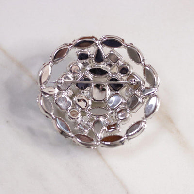 Vintage Diamante Medallion Brooch with Faux Pearls by Unsigned Beauty - Vintage Meet Modern Vintage Jewelry - Chicago, Illinois - #oldhollywoodglamour #vintagemeetmodern #designervintage #jewelrybox #antiquejewelry #vintagejewelry