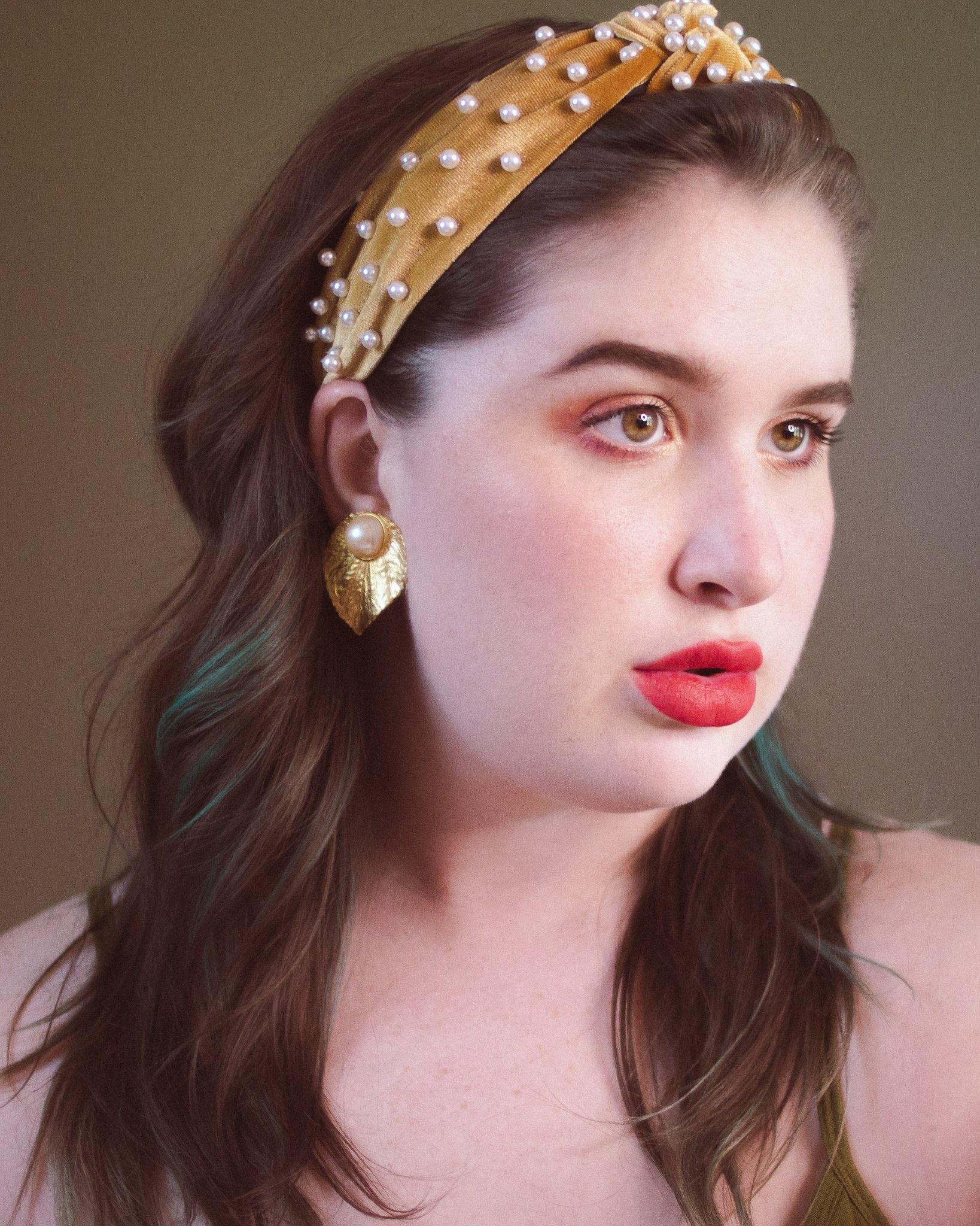 Vintage Richellieu Gold Leaf with Faux Pearl Statement Earrings by Richellieu - Vintage Meet Modern Vintage Jewelry - Chicago, Illinois - #oldhollywoodglamour #vintagemeetmodern #designervintage #jewelrybox #antiquejewelry #vintagejewelry