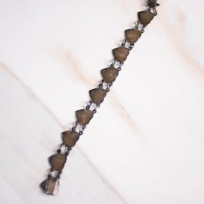 Vintage Siam Niello Silver Heart Link Bracelet with Thai Dancers by Thailand - Vintage Meet Modern Vintage Jewelry - Chicago, Illinois - #oldhollywoodglamour #vintagemeetmodern #designervintage #jewelrybox #antiquejewelry #vintagejewelry