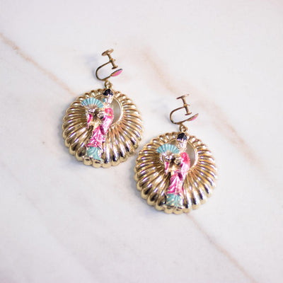 Vintage Geisha Statement Earrings by Unsigned Beauty - Vintage Meet Modern Vintage Jewelry - Chicago, Illinois - #oldhollywoodglamour #vintagemeetmodern #designervintage #jewelrybox #antiquejewelry #vintagejewelry