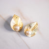 Vintage Richellieu Gold Leaf with Faux Pearl Statement Earrings by Richellieu - Vintage Meet Modern Vintage Jewelry - Chicago, Illinois - #oldhollywoodglamour #vintagemeetmodern #designervintage #jewelrybox #antiquejewelry #vintagejewelry