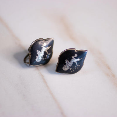 Vintage Siam Silver Thai Dancer Earrings by Thailand - Vintage Meet Modern Vintage Jewelry - Chicago, Illinois - #oldhollywoodglamour #vintagemeetmodern #designervintage #jewelrybox #antiquejewelry #vintagejewelry