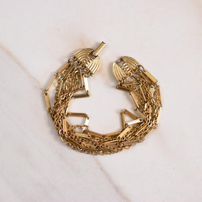 Vintage Gold Multi Strand Bracelet by Monet - Vintage Meet Modern Vintage Jewelry - Chicago, Illinois - #oldhollywoodglamour #vintagemeetmodern #designervintage #jewelrybox #antiquejewelry #vintagejewelry