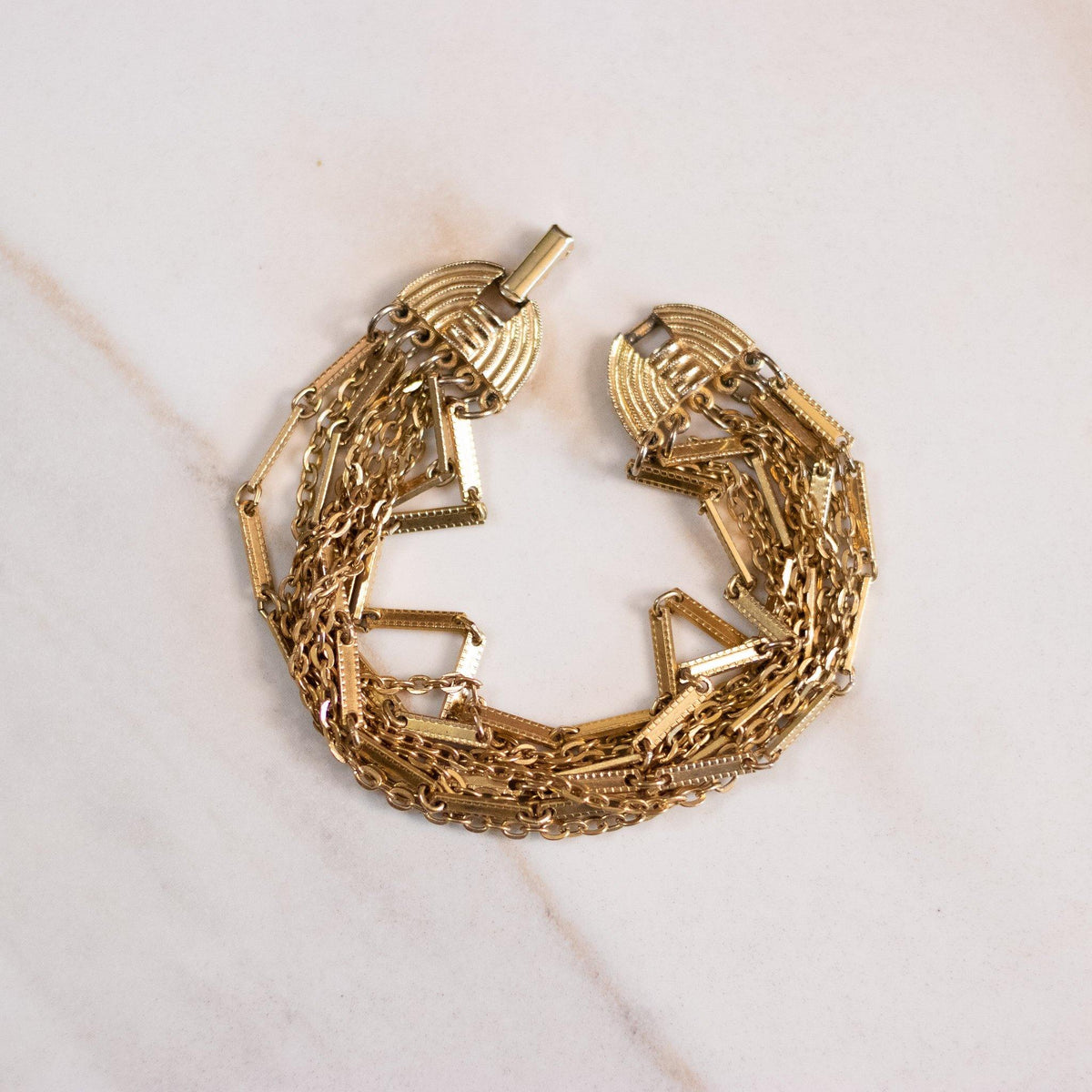 Vintage Gold Multi Strand Bracelet