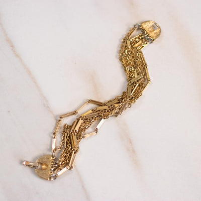 Vintage Gold Multi Strand Bracelet by Monet - Vintage Meet Modern Vintage Jewelry - Chicago, Illinois - #oldhollywoodglamour #vintagemeetmodern #designervintage #jewelrybox #antiquejewelry #vintagejewelry