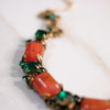 Vintage Genuine Carnelian and Emerald Crystal Necklace by Unsigned Beauty - Vintage Meet Modern Vintage Jewelry - Chicago, Illinois - #oldhollywoodglamour #vintagemeetmodern #designervintage #jewelrybox #antiquejewelry #vintagejewelry