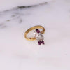 Amethyst and CZ Statement Ring, Gold Plated Marquise Cut Stones by Amethyst - Vintage Meet Modern Vintage Jewelry - Chicago, Illinois - #oldhollywoodglamour #vintagemeetmodern #designervintage #jewelrybox #antiquejewelry #vintagejewelry