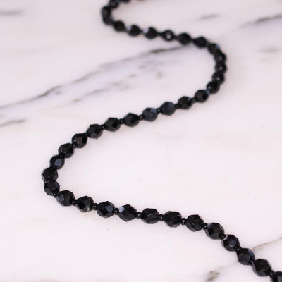 Vintage Faceted Jet Bead Necklace by Unsigned Beauty - Vintage Meet Modern Vintage Jewelry - Chicago, Illinois - #oldhollywoodglamour #vintagemeetmodern #designervintage #jewelrybox #antiquejewelry #vintagejewelry