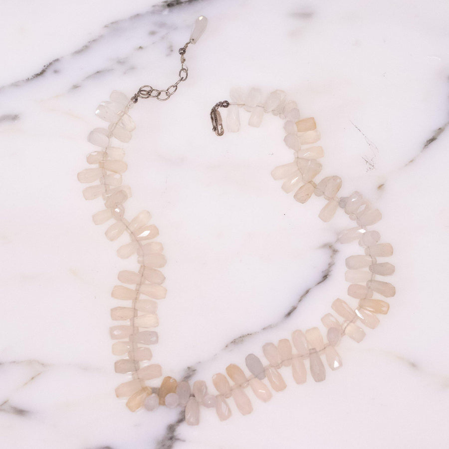 Vintage Genuine Faceted Briolette Quartz Crystal Necklace by Artisan - Vintage Meet Modern Vintage Jewelry - Chicago, Illinois - #oldhollywoodglamour #vintagemeetmodern #designervintage #jewelrybox #antiquejewelry #vintagejewelry