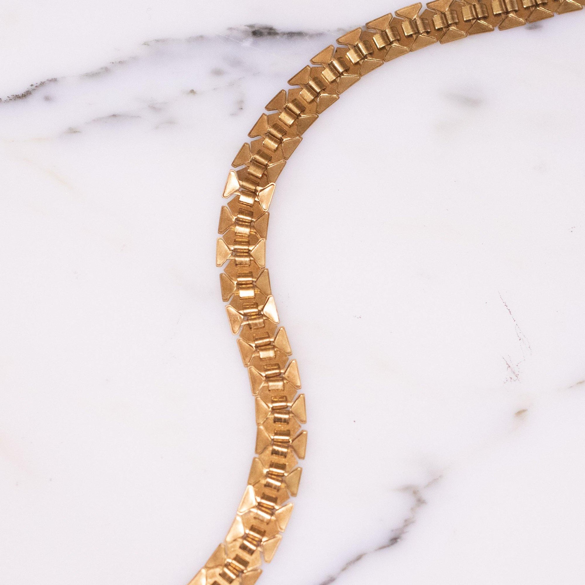 Vintage Gold Tone with Pink and Black Guioche Choker Necklace by Unsigned Beauty - Vintage Meet Modern Vintage Jewelry - Chicago, Illinois - #oldhollywoodglamour #vintagemeetmodern #designervintage #jewelrybox #antiquejewelry #vintagejewelry
