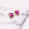 Pink Crystal, 18kt Gold, Sterling Silver Art Deco Era Earrings by unsigned - Vintage Meet Modern Vintage Jewelry - Chicago, Illinois - #oldhollywoodglamour #vintagemeetmodern #designervintage #jewelrybox #antiquejewelry #vintagejewelry