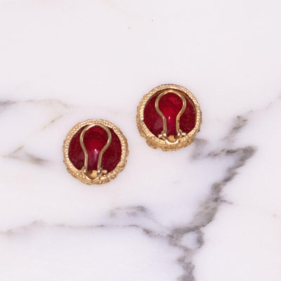 Vintage Red Intaglio Cameo Earrings by Unsigned Beauty - Vintage Meet Modern Vintage Jewelry - Chicago, Illinois - #oldhollywoodglamour #vintagemeetmodern #designervintage #jewelrybox #antiquejewelry #vintagejewelry