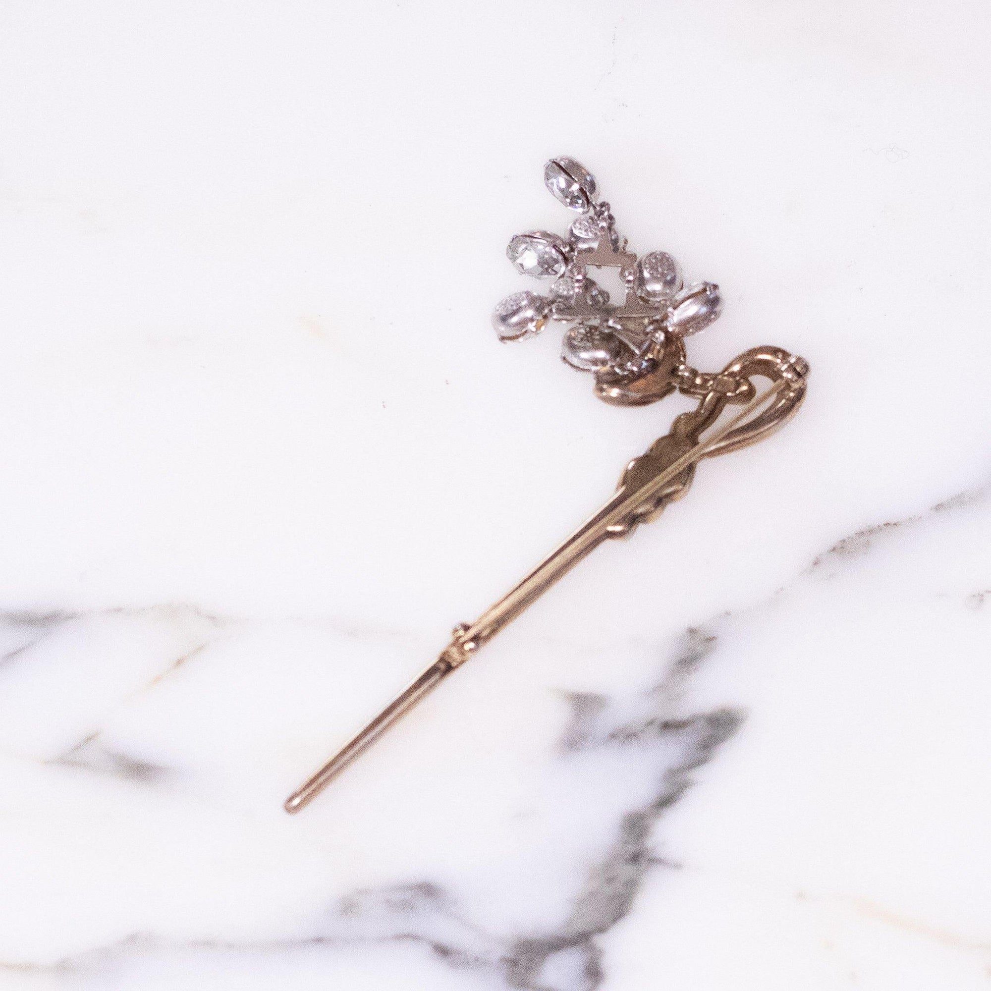 Vintage Crown Trifari Vintage Diamond Rhinestone Brooch by Crown Trifari - Vintage Meet Modern Vintage Jewelry - Chicago, Illinois - #oldhollywoodglamour #vintagemeetmodern #designervintage #jewelrybox #antiquejewelry #vintagejewelry