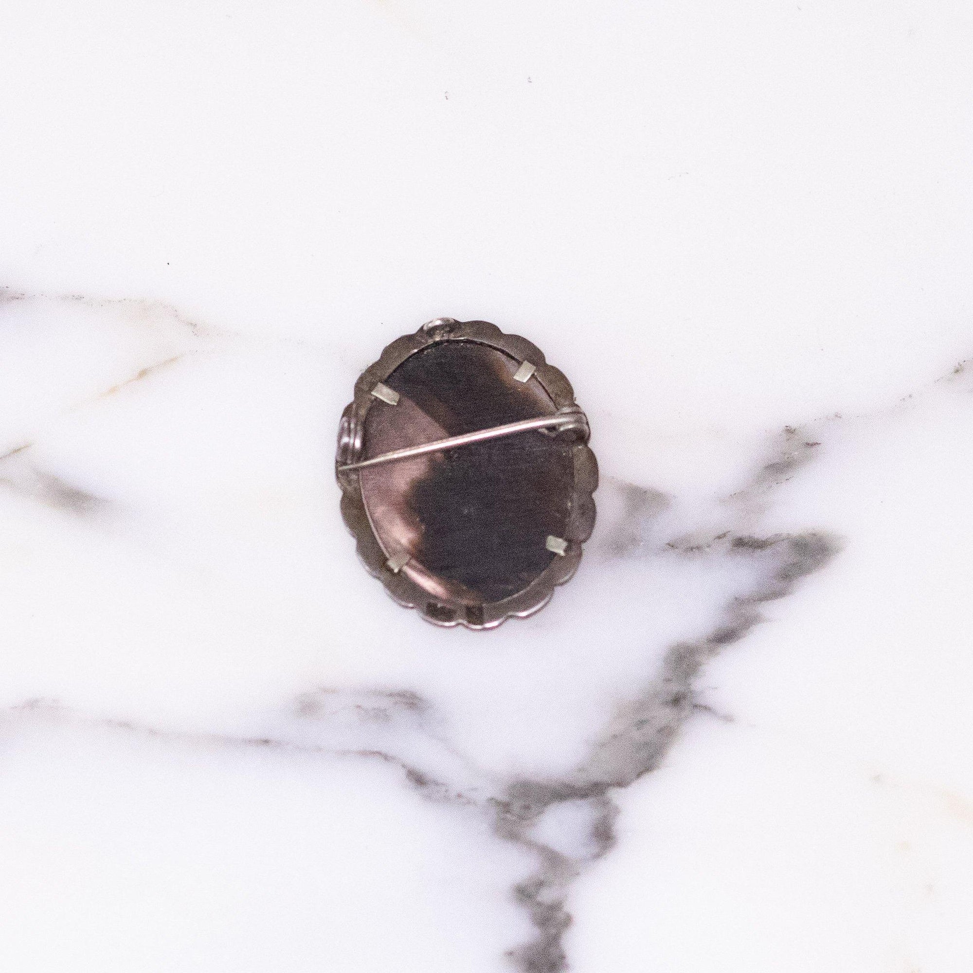 Vintage Sterling Silver Cameo Brooch, Carved Gray and Mother of Pearl Cameo, Brooches and Pins, Pendant by Sterling Silver - Vintage Meet Modern Vintage Jewelry - Chicago, Illinois - #oldhollywoodglamour #vintagemeetmodern #designervintage #jewelrybox #antiquejewelry #vintagejewelry
