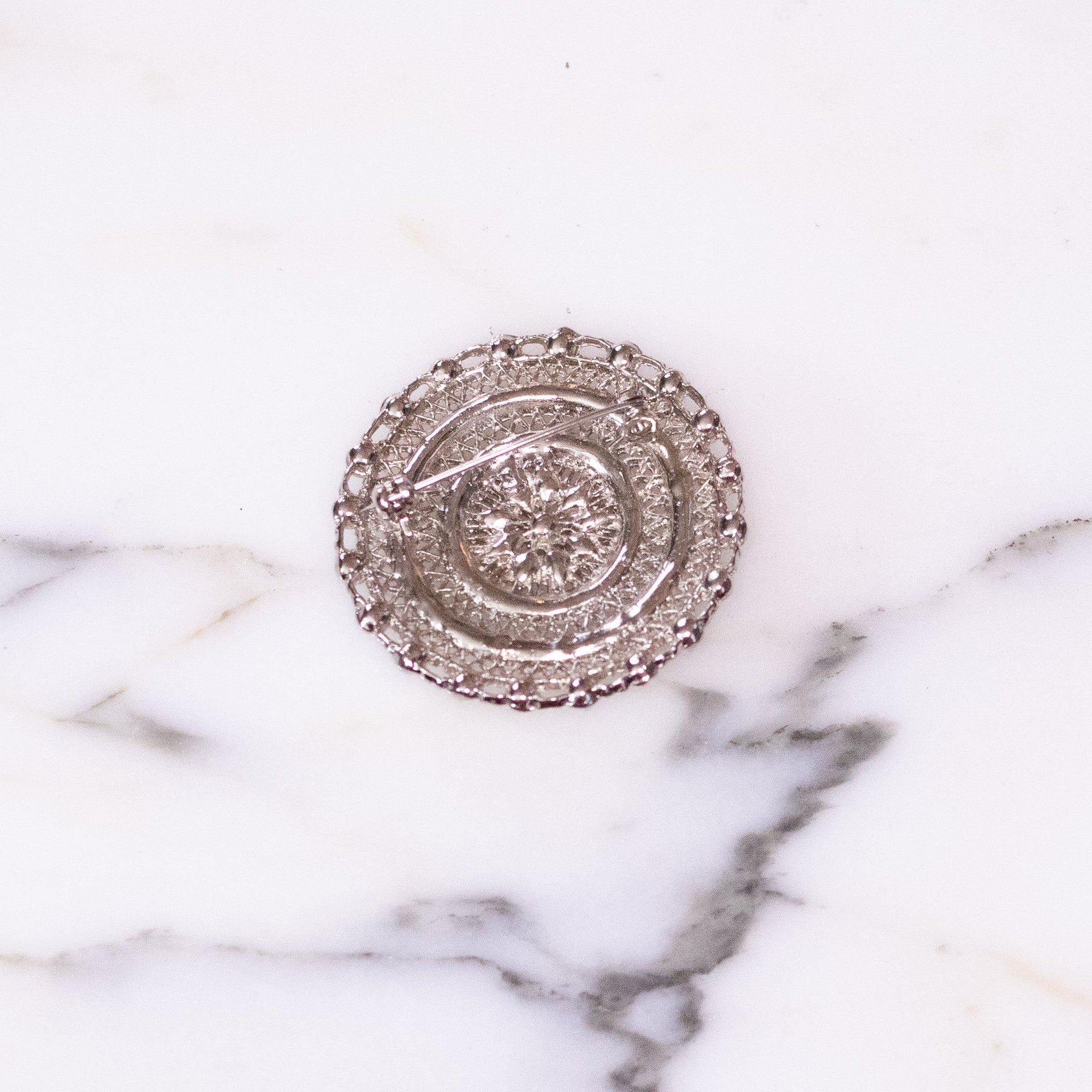 Vintage Faux Pearl and Diamond Rhinestone Brooch by Unsigned Beauty - Vintage Meet Modern Vintage Jewelry - Chicago, Illinois - #oldhollywoodglamour #vintagemeetmodern #designervintage #jewelrybox #antiquejewelry #vintagejewelry