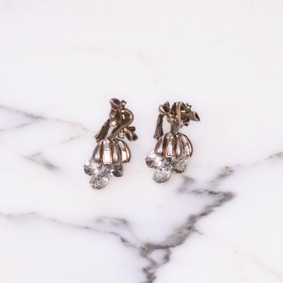 Vintage Crown Trifari Vintage Diamond Rhinestone Dangling Earrings by Crown Trifari - Vintage Meet Modern Vintage Jewelry - Chicago, Illinois - #oldhollywoodglamour #vintagemeetmodern #designervintage #jewelrybox #antiquejewelry #vintagejewelry