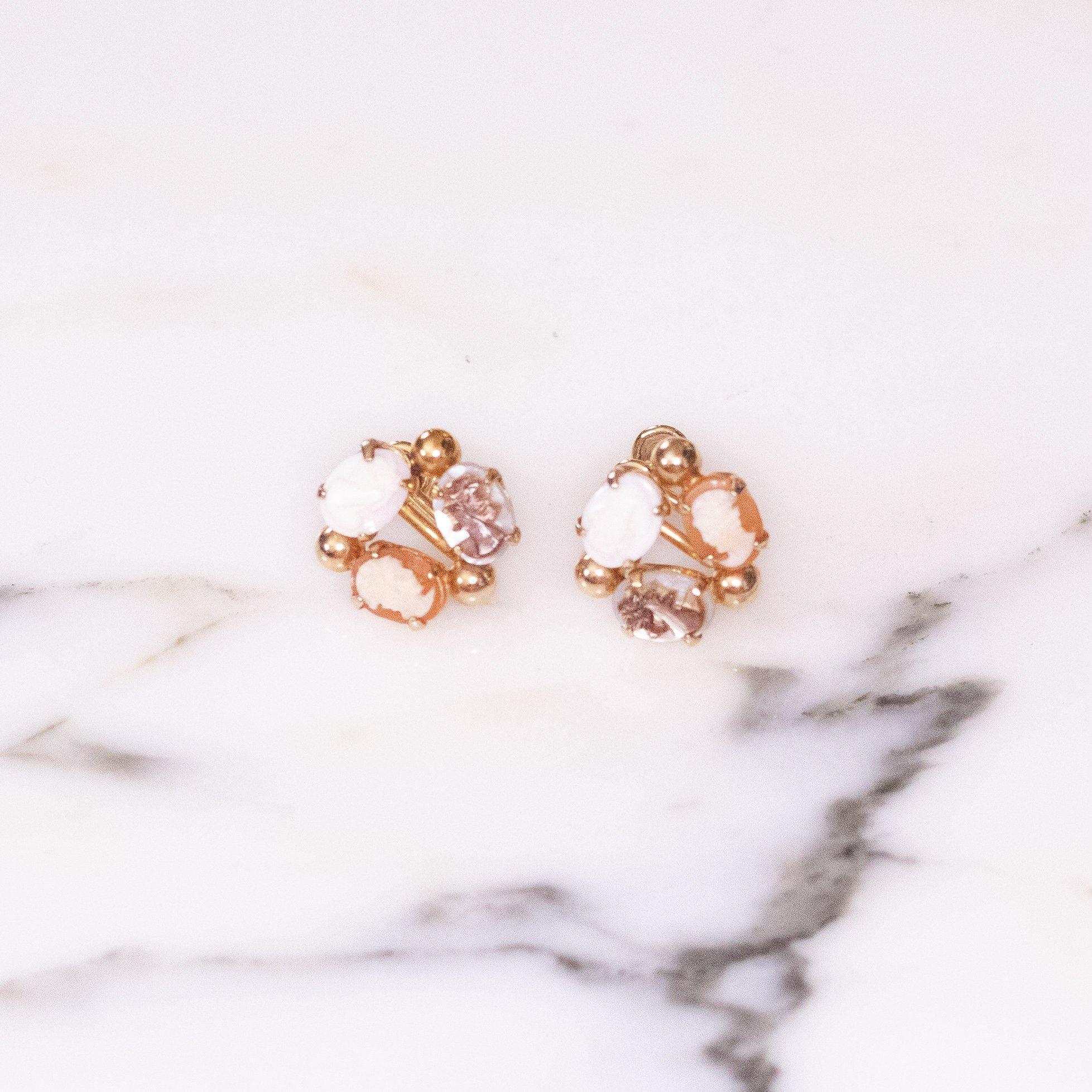 Vintage Cameo Carved Silhouette Earrings by Gold Filled - Vintage Meet Modern Vintage Jewelry - Chicago, Illinois - #oldhollywoodglamour #vintagemeetmodern #designervintage #jewelrybox #antiquejewelry #vintagejewelry