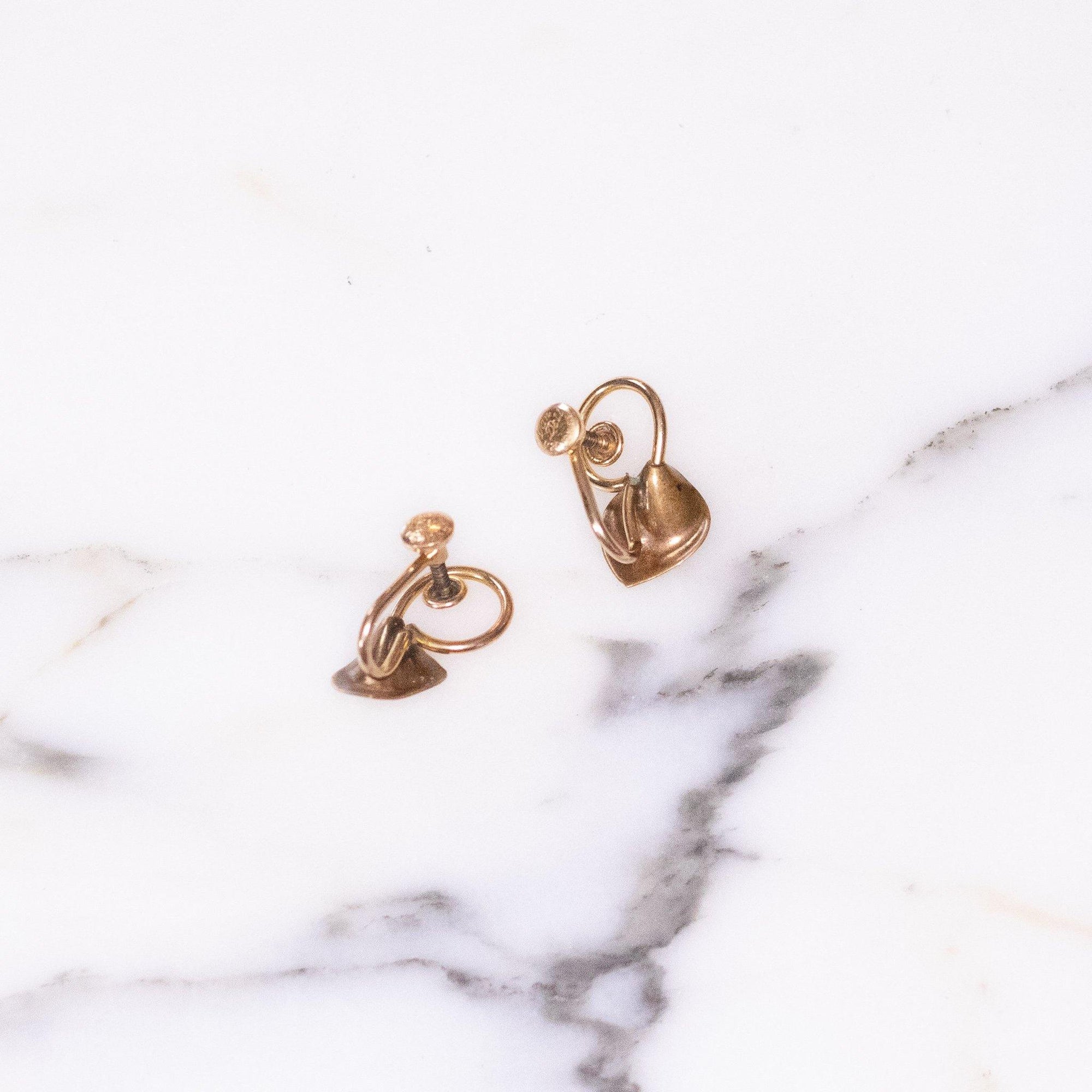 Vintage Van Dell Gold Filled and Sterling Silver with Blue Crystal Calla Lily Earrings by Van Dell - Vintage Meet Modern Vintage Jewelry - Chicago, Illinois - #oldhollywoodglamour #vintagemeetmodern #designervintage #jewelrybox #antiquejewelry #vintagejewelry