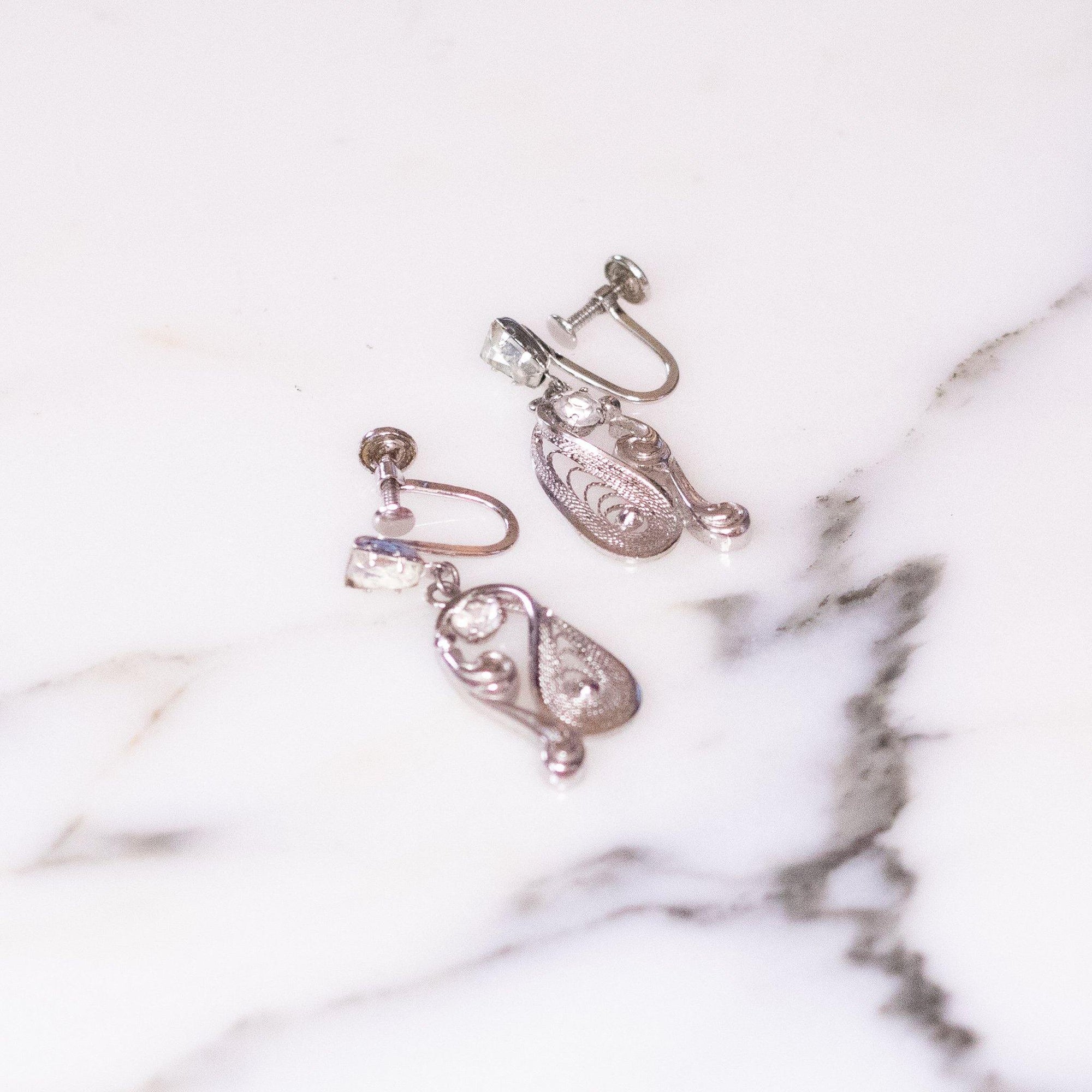 Vintage Celeste Clear Rhinestone Earrings by Celeste - Vintage Meet Modern Vintage Jewelry - Chicago, Illinois - #oldhollywoodglamour #vintagemeetmodern #designervintage #jewelrybox #antiquejewelry #vintagejewelry