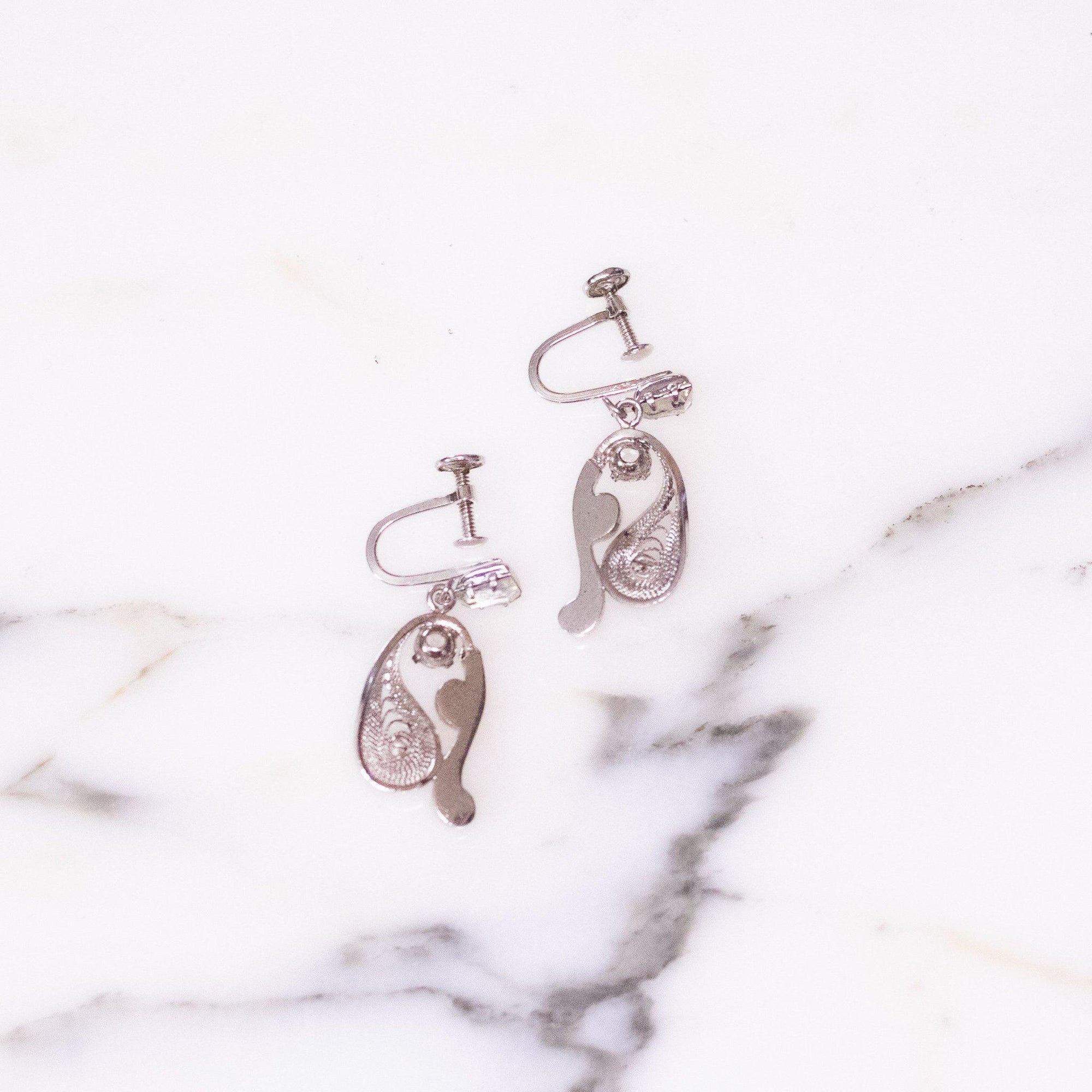 Vintage Celeste Clear Rhinestone Earrings by Celeste - Vintage Meet Modern Vintage Jewelry - Chicago, Illinois - #oldhollywoodglamour #vintagemeetmodern #designervintage #jewelrybox #antiquejewelry #vintagejewelry
