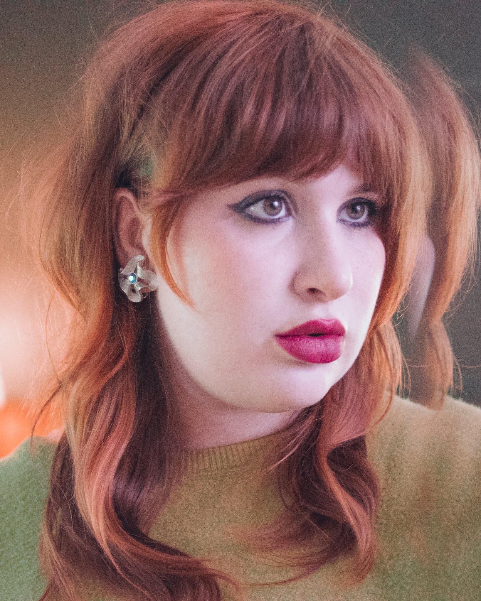 Vintage Silver Crinkle Earrings with Blue Aurora Rhinestones by Unsigned Beauty - Vintage Meet Modern Vintage Jewelry - Chicago, Illinois - #oldhollywoodglamour #vintagemeetmodern #designervintage #jewelrybox #antiquejewelry #vintagejewelry