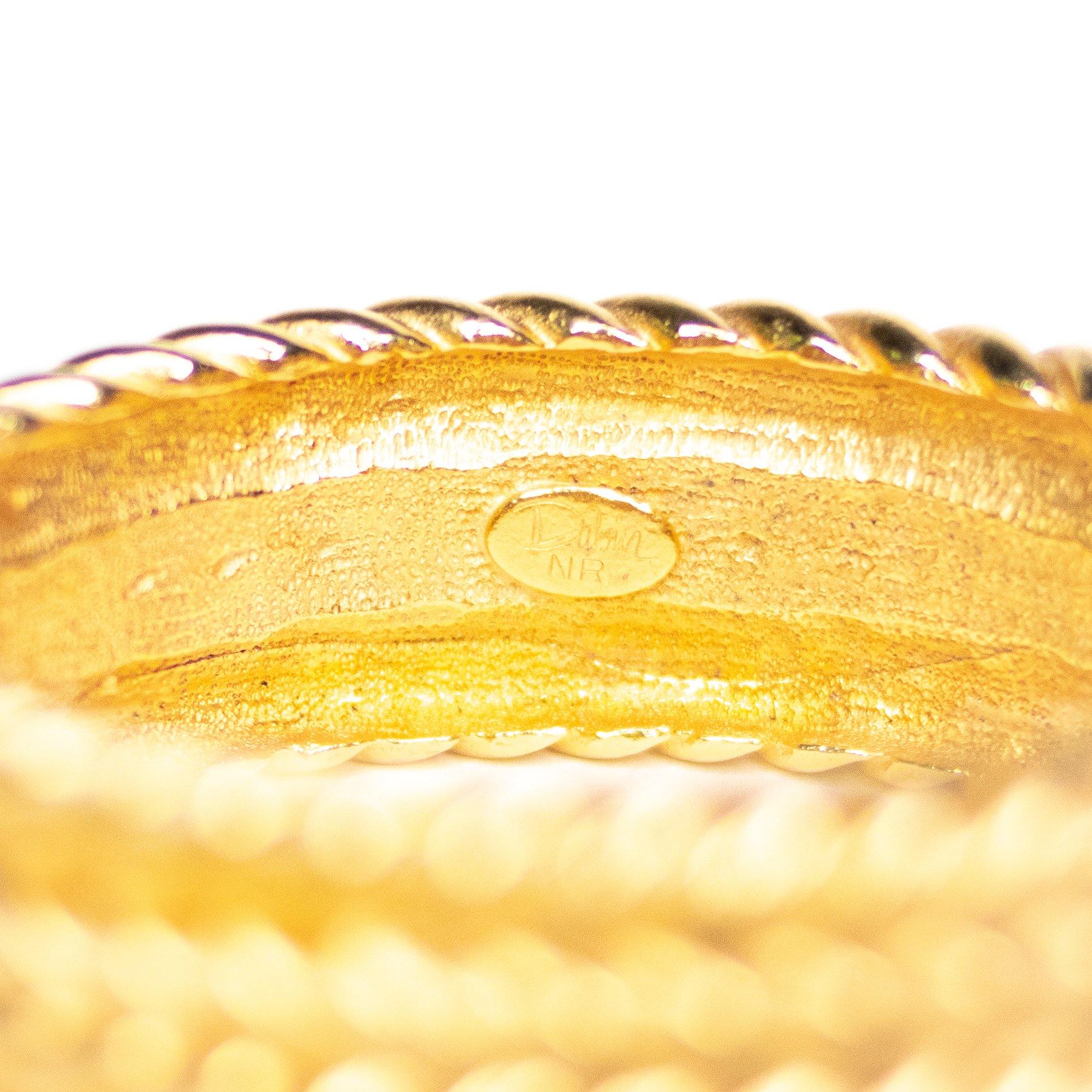 Vintage Wide Gold Braided Hinged Bangle by Dubin NR - Vintage Meet Modern Vintage Jewelry - Chicago, Illinois - #oldhollywoodglamour #vintagemeetmodern #designervintage #jewelrybox #antiquejewelry #vintagejewelry