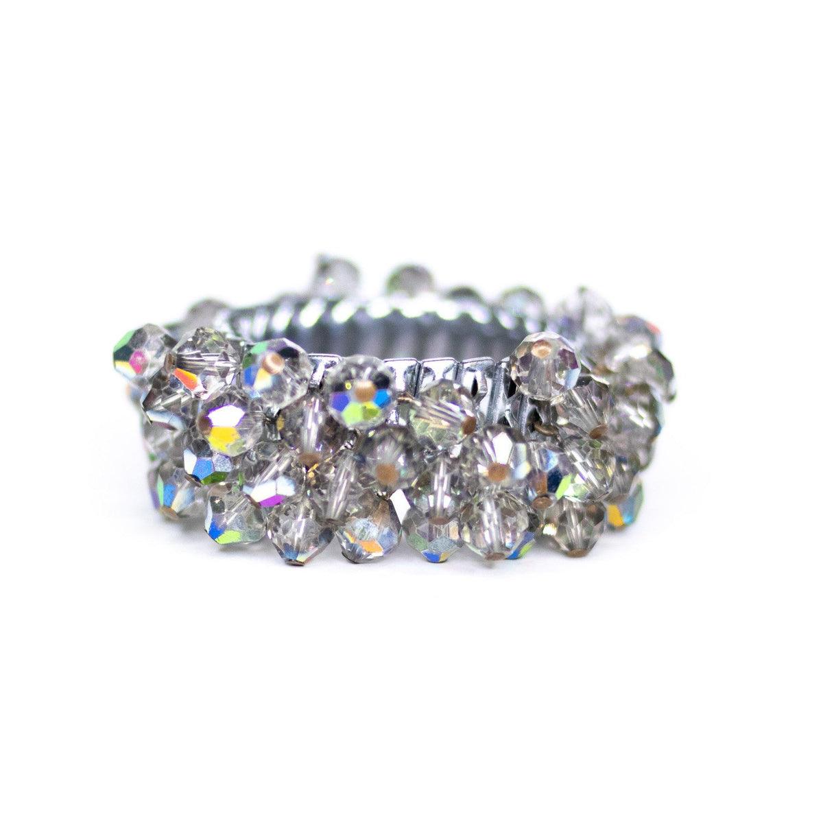 Vintage Gray Iridescent Aurora Borealis Cha-Cha Bracelet