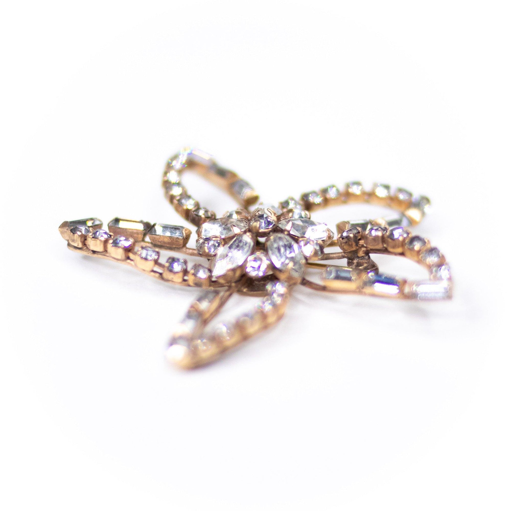 Vintage Phyllis Rhinestone Flower Brooch, Pendant, Gold Filled by Phyllis - Vintage Meet Modern Vintage Jewelry - Chicago, Illinois - #oldhollywoodglamour #vintagemeetmodern #designervintage #jewelrybox #antiquejewelry #vintagejewelry