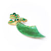 Vintage Green Enamel and Rhinestone Saber Brooch by Unsigned Beauty - Vintage Meet Modern Vintage Jewelry - Chicago, Illinois - #oldhollywoodglamour #vintagemeetmodern #designervintage #jewelrybox #antiquejewelry #vintagejewelry