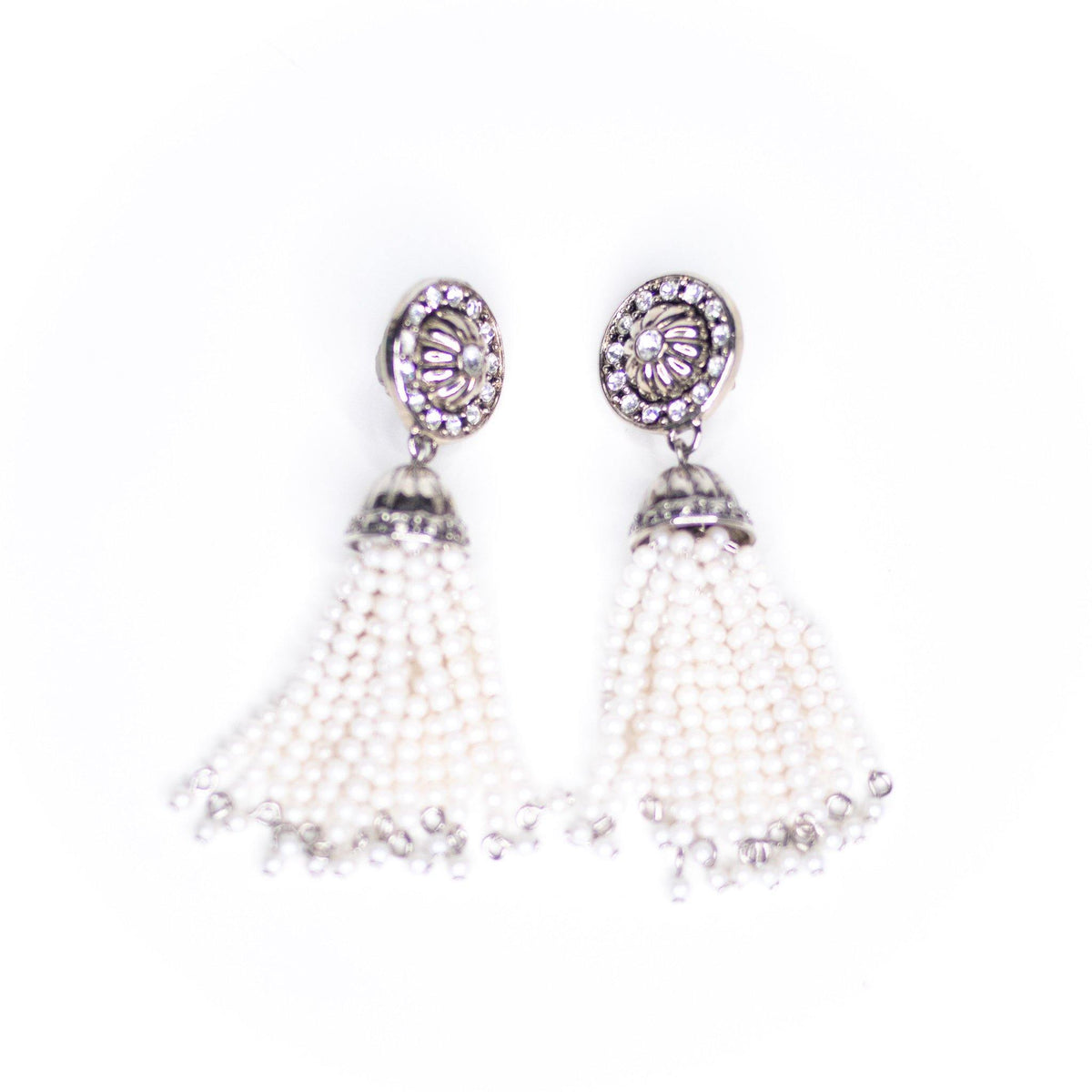 Vintage Avon Art Deco Style Pearl Tassel Earrings