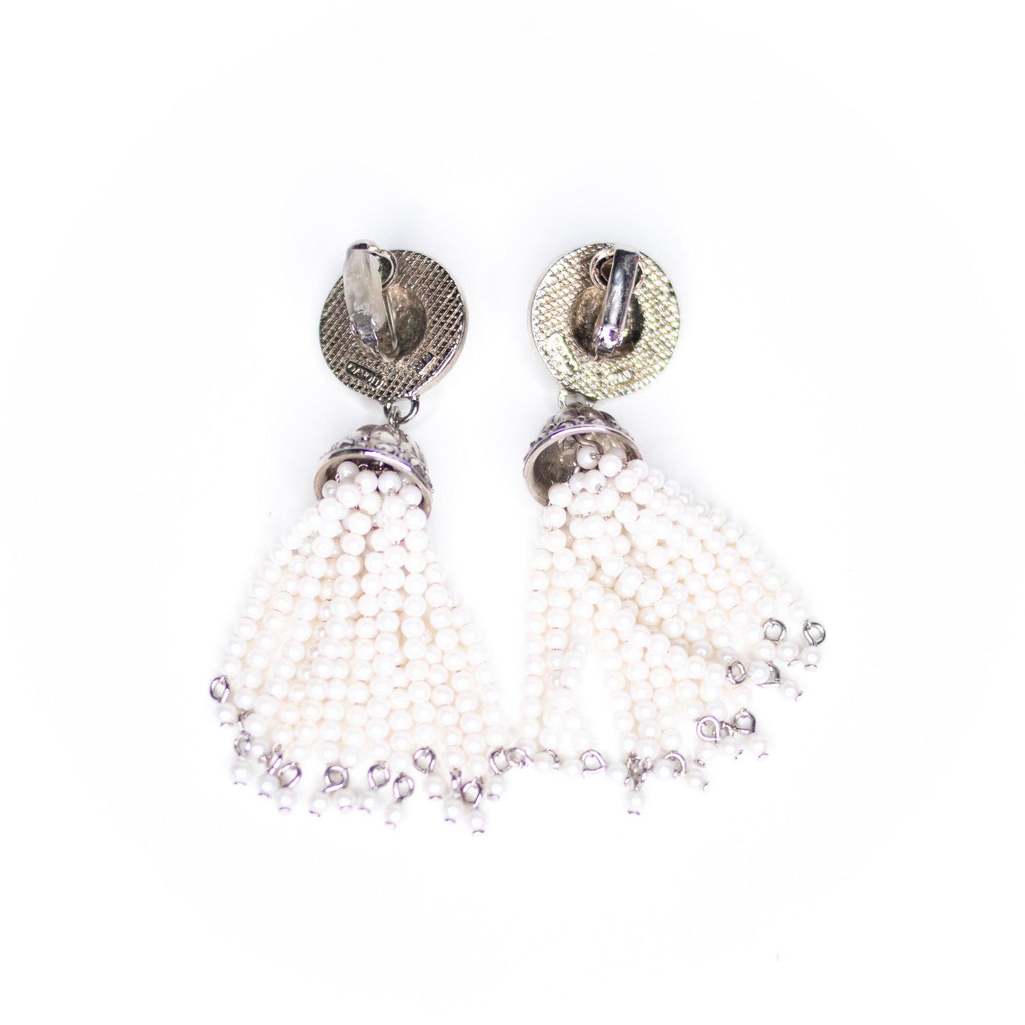 Vintage Avon Art Deco Style Pearl Tassel Earrings by Avon - Vintage Meet Modern Vintage Jewelry - Chicago, Illinois - #oldhollywoodglamour #vintagemeetmodern #designervintage #jewelrybox #antiquejewelry #vintagejewelry