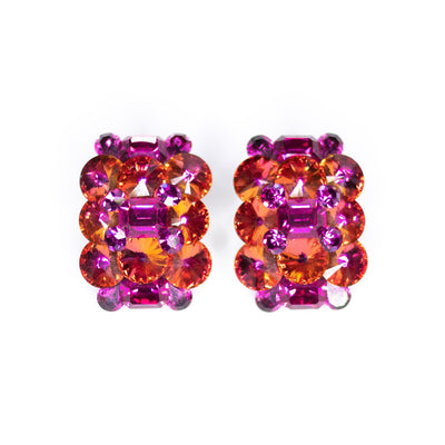 Vintage Large Pink Rhinestone Statement Earrings by Unsigned Beauty - Vintage Meet Modern Vintage Jewelry - Chicago, Illinois - #oldhollywoodglamour #vintagemeetmodern #designervintage #jewelrybox #antiquejewelry #vintagejewelry