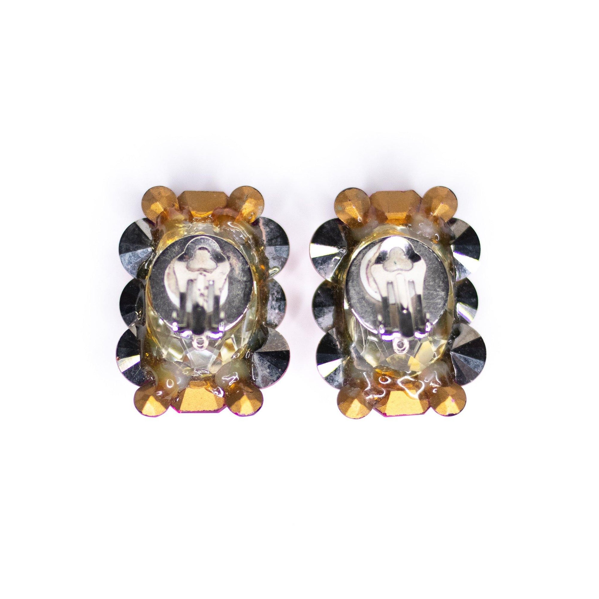 Vintage Large Pink Rhinestone Statement Earrings by Unsigned Beauty - Vintage Meet Modern Vintage Jewelry - Chicago, Illinois - #oldhollywoodglamour #vintagemeetmodern #designervintage #jewelrybox #antiquejewelry #vintagejewelry