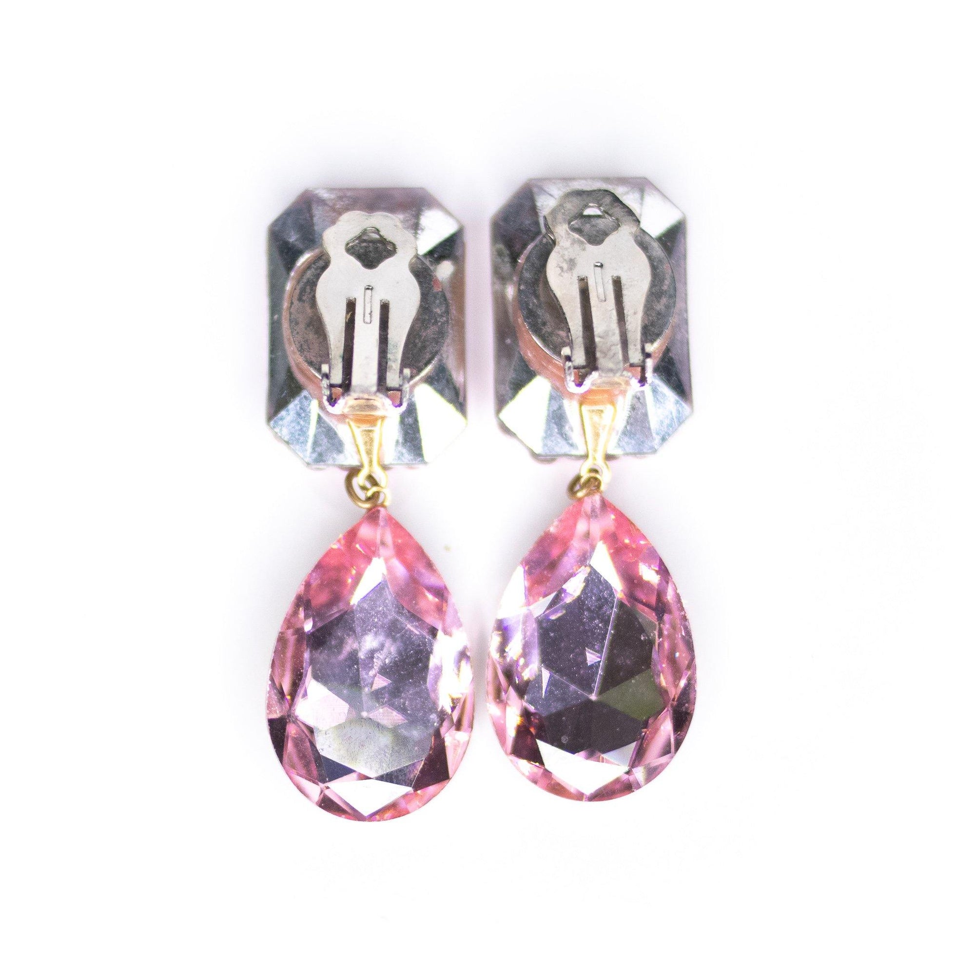 Vintage Light Pink Rhinestone Statement Earrings by Unsigned Beauty - Vintage Meet Modern Vintage Jewelry - Chicago, Illinois - #oldhollywoodglamour #vintagemeetmodern #designervintage #jewelrybox #antiquejewelry #vintagejewelry