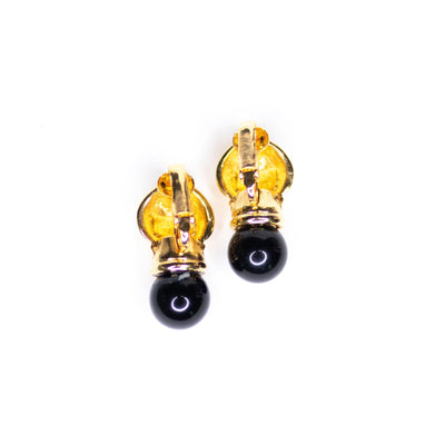 Vintage Gold and Black Statement Earrings by Unsigned Beauty - Vintage Meet Modern Vintage Jewelry - Chicago, Illinois - #oldhollywoodglamour #vintagemeetmodern #designervintage #jewelrybox #antiquejewelry #vintagejewelry