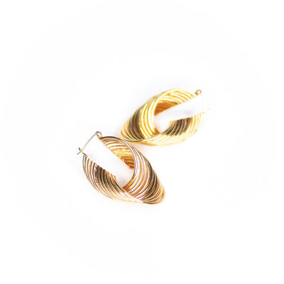 Gold Looped Pierced Hoop Earrings by Unsigned Beauty - Vintage Meet Modern Vintage Jewelry - Chicago, Illinois - #oldhollywoodglamour #vintagemeetmodern #designervintage #jewelrybox #antiquejewelry #vintagejewelry