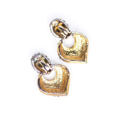Vintage Blue and White Flat Back Doorknocker Statement Earrings by Unsigned Beauty - Vintage Meet Modern Vintage Jewelry - Chicago, Illinois - #oldhollywoodglamour #vintagemeetmodern #designervintage #jewelrybox #antiquejewelry #vintagejewelry