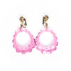 Vintage Pink Lucite Doorknocker Earrings by Unsigned Beauty - Vintage Meet Modern Vintage Jewelry - Chicago, Illinois - #oldhollywoodglamour #vintagemeetmodern #designervintage #jewelrybox #antiquejewelry #vintagejewelry