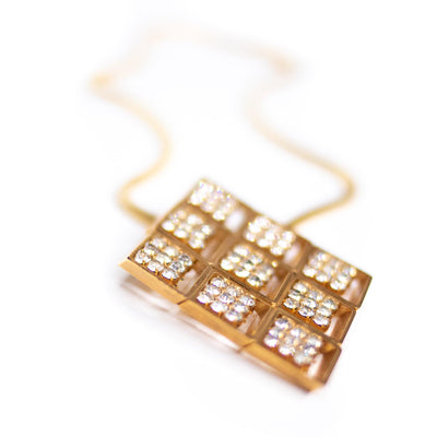 Vintage Emmons Gold Diamond Diamante Statement Necklace by Emmons - Vintage Meet Modern Vintage Jewelry - Chicago, Illinois - #oldhollywoodglamour #vintagemeetmodern #designervintage #jewelrybox #antiquejewelry #vintagejewelry