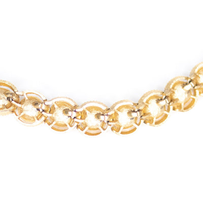 Vintage Crown Trifari White Cabochon and Gold Choker Necklace by Crown Trifari - Vintage Meet Modern Vintage Jewelry - Chicago, Illinois - #oldhollywoodglamour #vintagemeetmodern #designervintage #jewelrybox #antiquejewelry #vintagejewelry