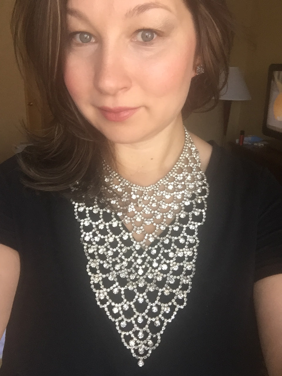 Massive Art Deco Crystal Bib Necklace