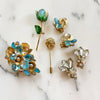 Vintage Blue Rose Brooch by Vintage Meet Modern - Vintage Meet Modern Vintage Jewelry - Chicago, Illinois - #oldhollywoodglamour #vintagemeetmodern #designervintage #jewelrybox #antiquejewelry #vintagejewelry